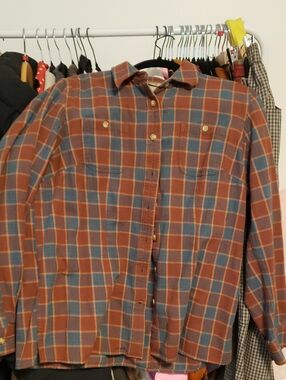 Duluth Trading Plaid Button-Down Shirt Size Large